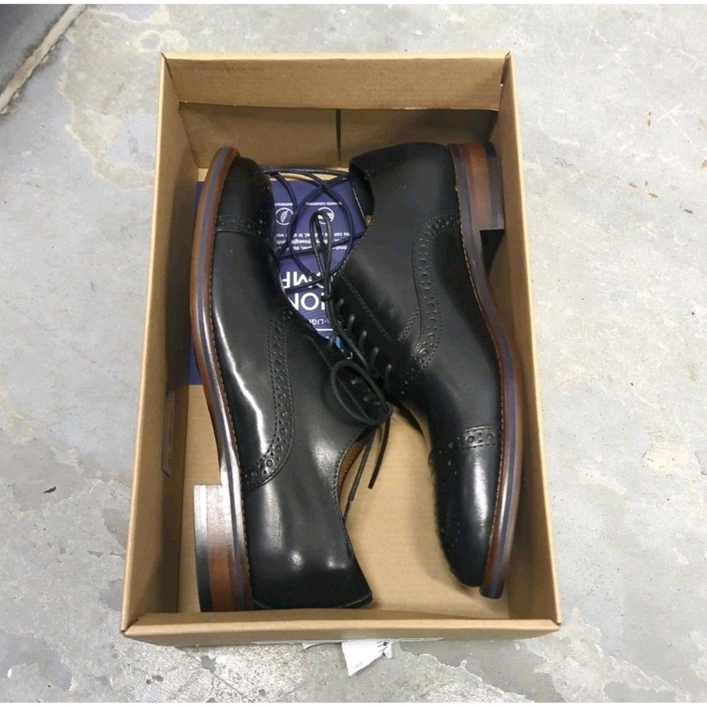 Heritage Ivy Johnston & Murphy Black‎ Leather Oxford Dress Shoes Men's 8 NIB